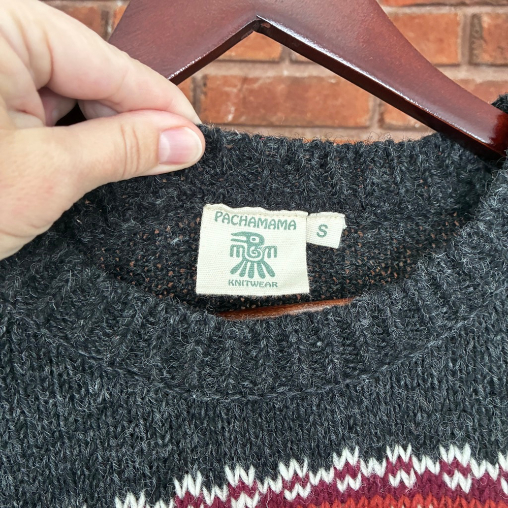 Pachamama 100% Wool Fair Isle Sweater Women’s Sm Scandi Style Nordic Cottagecore - Picture 6 of 15